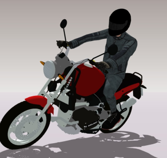 骑摩托车精细人物模型 (2)